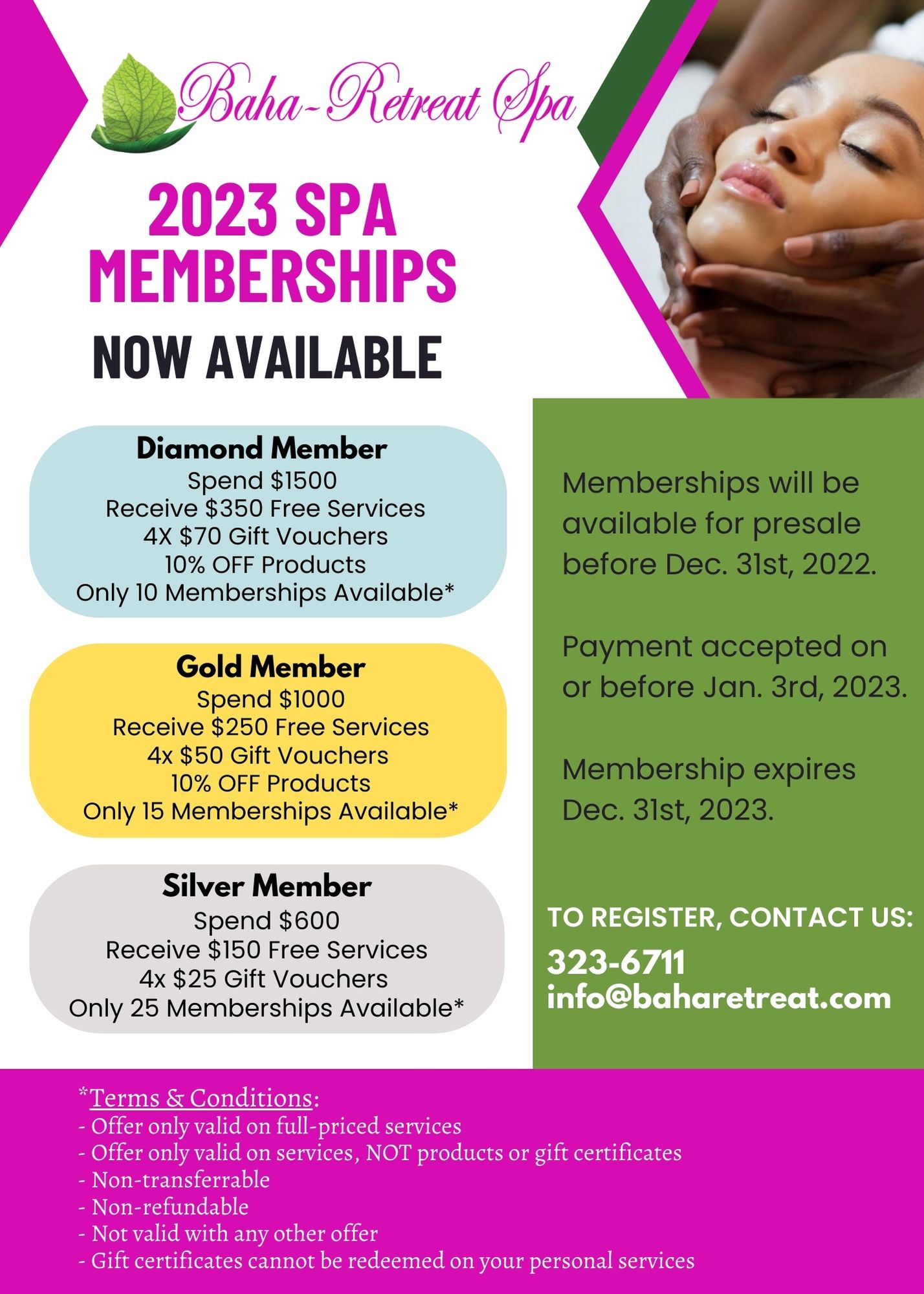 Click on Link Below to Purchase 2023 Spa Membership